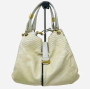 Jimmy Choo Authentic Python Snakeskin Hobo Bag Buttercream Ivory Shoulder bag