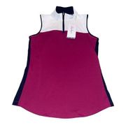 Lady Hagen Berry Wine Mock Neck Sleeveless Polo Size XS NWT