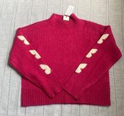 Ultra Flirt NWT hot pink mock neck sweater with butterfly design.