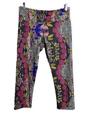 Onzie Pants Womens Medium Large Multicolored Koh Tao Floral Cropped Leggings Gym