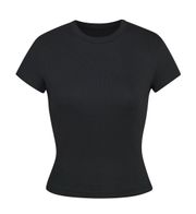 Cotton Rib T-Shirt in Soot