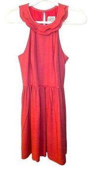 There Is Only You And Me Women’s SILK peach pink halter mid length Dress size 10