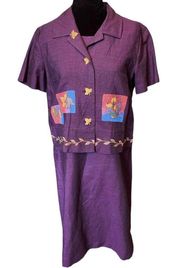 Sag Harbor Vintage 90s Cottagecore Boho Hippie Fall Seasonal Patchwork Dress Set