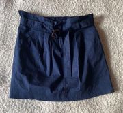 Laundry by Shelli Segal Navy Blue Paperbag Skirt