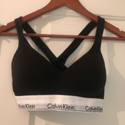 Bra Medium Black Lift Cross RacerBack Modern Cotton Padded Bralette