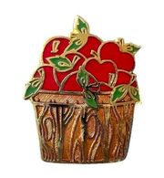 Hallmark Cards Vintage Apple Basket Enamel Pin