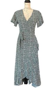 Cupshe  Green White Wrap Dress Size Small NWT