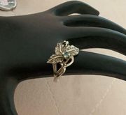 Vintage leaves silver ring