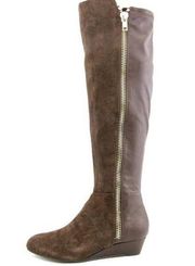 Isaac Mizrahi Samantha brown suede wedge boots