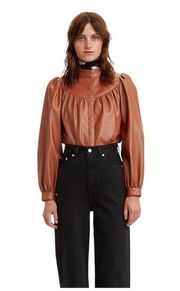 Levi’s Darby Button-up Brown Faux Leather Top / Jacket | Size S