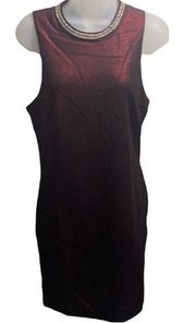 NWT Lucy & Co Metallic Burgundy Dress