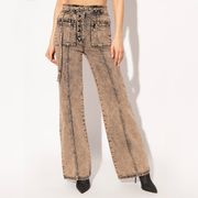 Abrams High Waist Wide Leg Button Fly Jeans