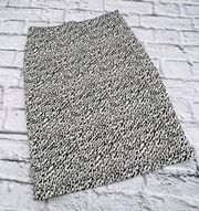 Diane Von Furstenberg Blythe Snake-Wave Jacquard Pencil Skirt Size 8 Black Tan