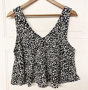 Bar III Black and White Spotted Tank Top Large