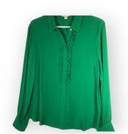 Brooks brothers Fleece long sleeve blouse Green