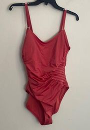 Calvin Klein One Piece Swimsuit Bathing Suit Ruched Side Slimming