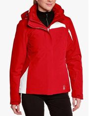 Spyder Amp Winter Ski Jacket Red White Women's Size 12