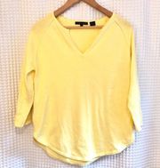 Jeanne Pierre Yellow V Neck Sweater size S