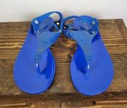 Calvin Klein Womens Sandal Size 6 Blue Neoprene Back Flip Flop Flat Heel Thong