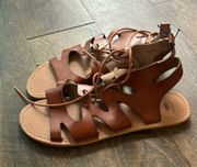 Gap Gladiator Sandals in Faux Leather NWT Brown Size 9