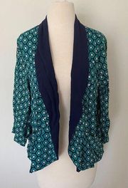 Xhilaration Green Blue Blazer Jacket 3/4 Sleeve Sz XL