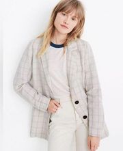 Madewell Dorset Blazer in Windowpane Linen Blend Size M