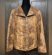 . Faux Suede Animal Pattern jacket. - size Medium