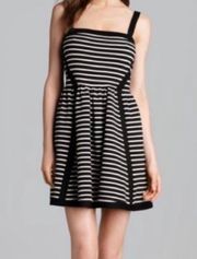 Black And White Striped Mini Dress