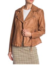 Tan Faux Leather Moto Jacket