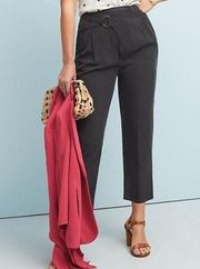 Anthropologie Cupro Wrap Trousers Black Modal Blend Size Small