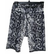 SOCIALITE Snake Skin Print Biker Shorts black