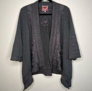 Johnny Was Delphine Knit Cardigan grey large