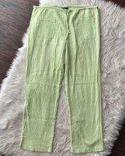 Vintage Gauze Cotton Lime Green Beach Pants