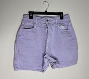 Women’s Purple High Waisted Denim Mom Shorts