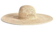 Nordstrom OPEN WEAVE FLOPPY HAT new with tags Sun hat beach hat beige one size