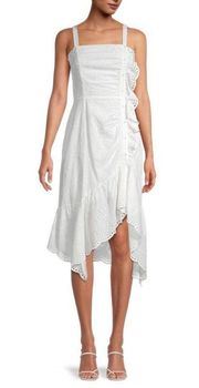 Eyelet Asymmetrical Cotton Dress