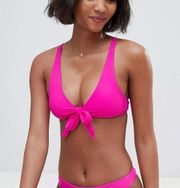 ASOS South Beach Pink Front Tie Bikini Top