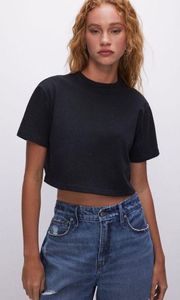 Good American Cropped Boxy Tee Size XS