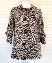 Leopard print Button down Coat Size Medium