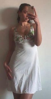 Vintage 70s Emilio Pucci Silk Tropical Jungle Tie Bust Mini Slip Dress