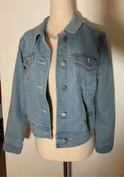 Liz clairbore Jean jacket size 8 light blue jacket