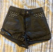 High Waisted “Leather” Shorts