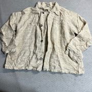 CP Shades Beige Button Down Shirt Oversized Cotton & Flax blend Size Small EUC