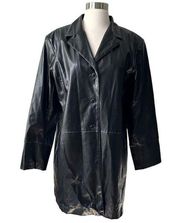 BB Dakota Vintage Black Faux Leather Coat Jacket