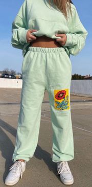 NEW  GET BLOCKED MINT SWEATPANTS - SZ XS