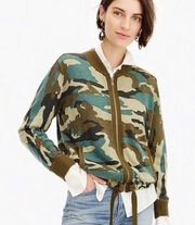 J.Crew Camo Wool Bomber Sweater Jacket