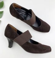 Paul Green Mary Jane Heels Brown Suede Handmade Women’s US 8.5