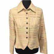 Urban Haggar Petite Striped Blazer Tan, Pink, 6 Petite