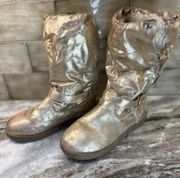 G By Guess Gold Furry moon Boots