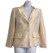 Champagne Suit Jacket Size 10 Silk/ Cotton/Acetate